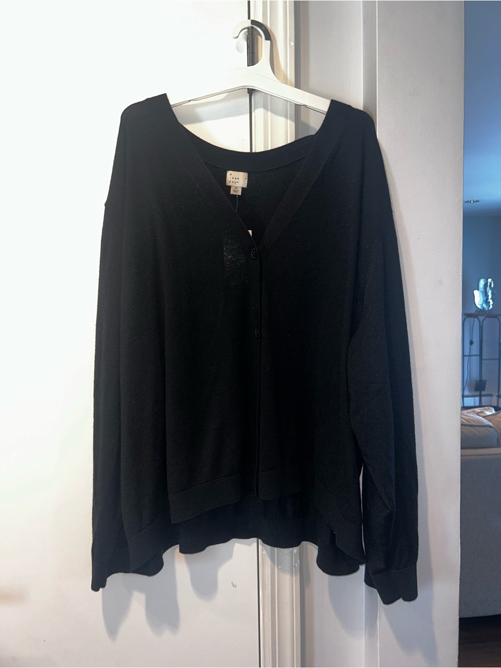 a new day Black Lightweight V-Neck Button Cardigan